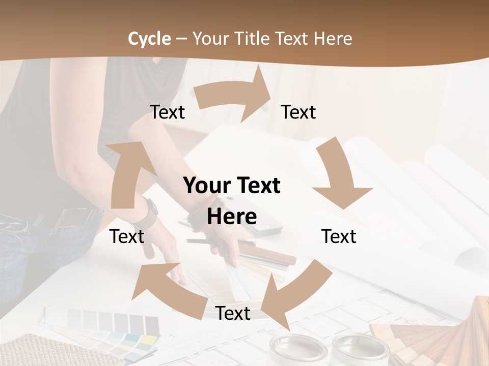 Interior Designer Woman Decorating PowerPoint Template