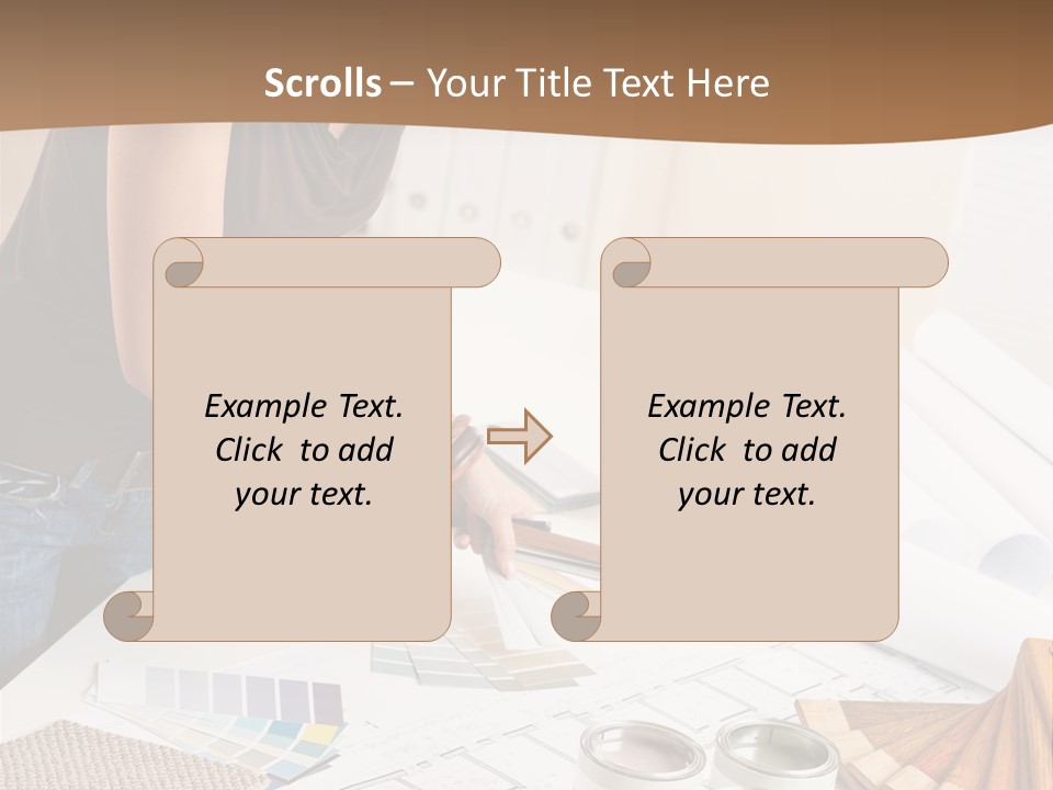 Interior Designer Woman Decorating PowerPoint Template