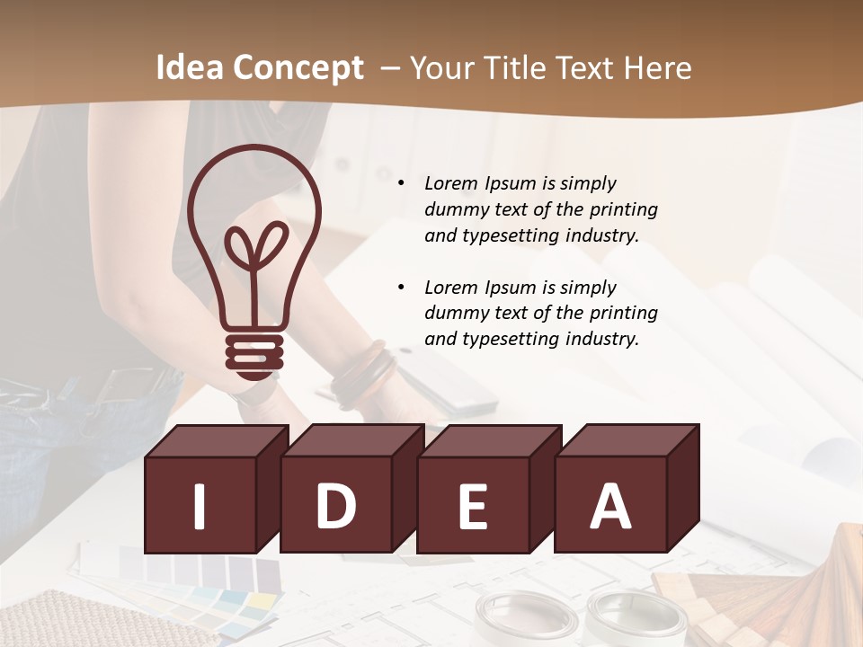 Interior Designer Woman Decorating PowerPoint Template