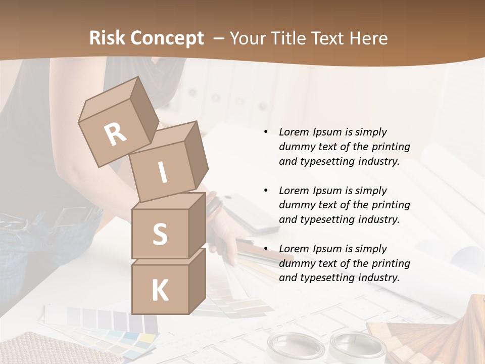 Interior Designer Woman Decorating PowerPoint Template