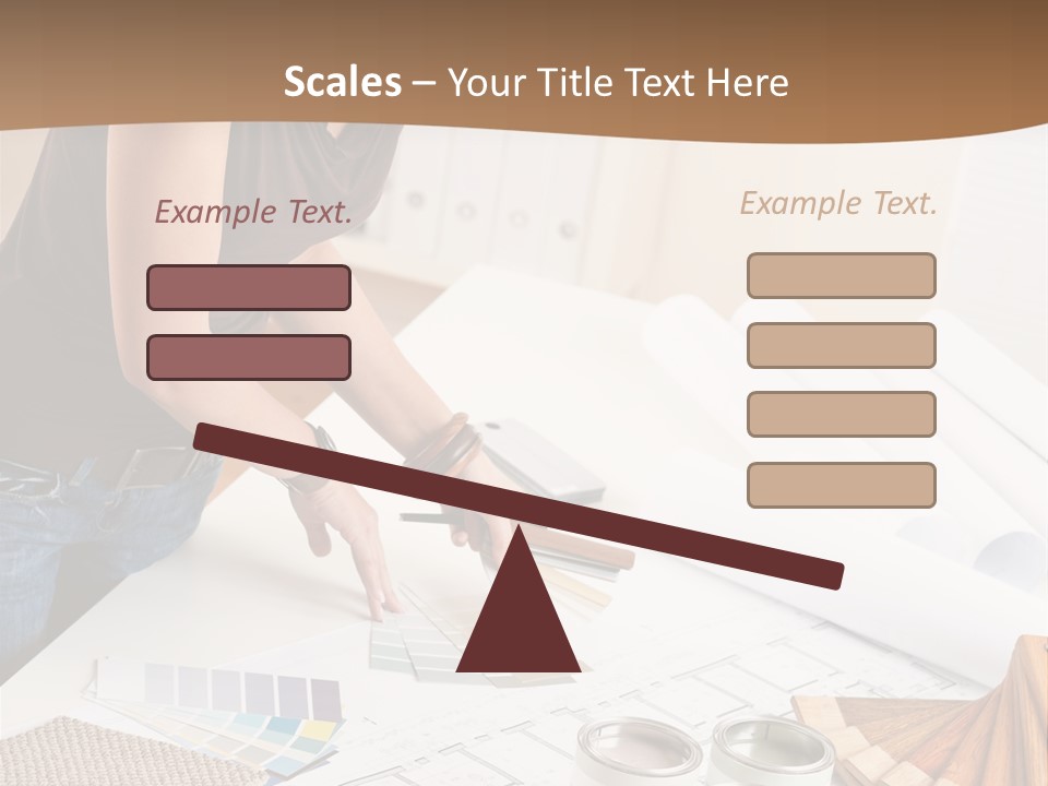 Interior Designer Woman Decorating PowerPoint Template