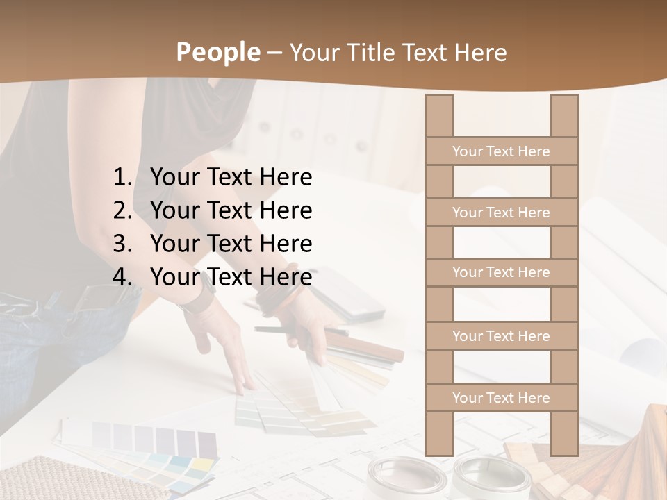 Interior Designer Woman Decorating PowerPoint Template