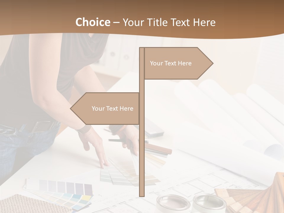 Interior Designer Woman Decorating PowerPoint Template