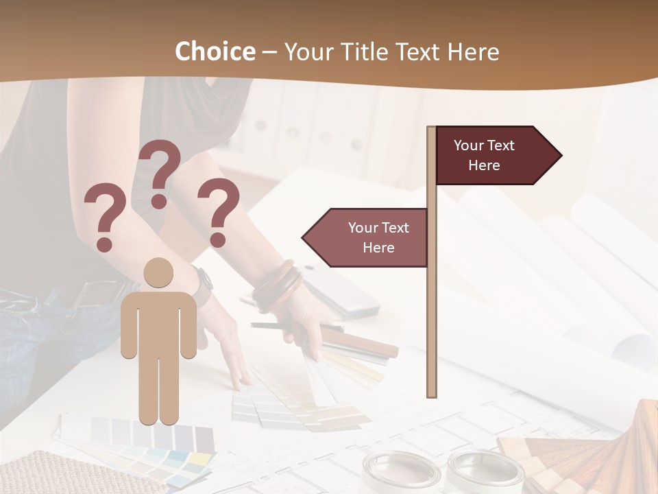 Interior Designer Woman Decorating PowerPoint Template