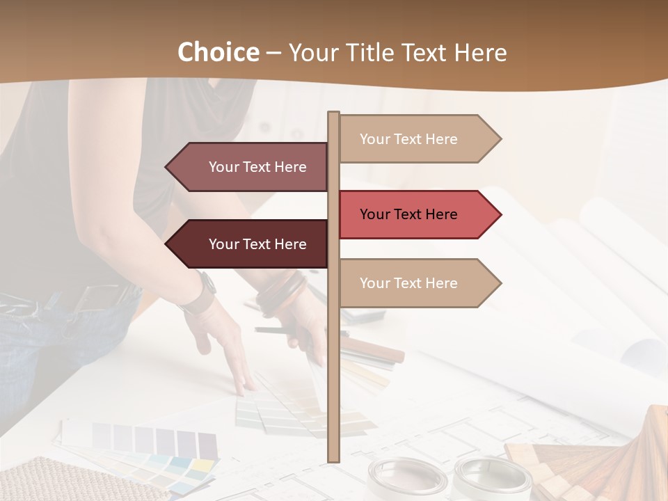 Interior Designer Woman Decorating PowerPoint Template