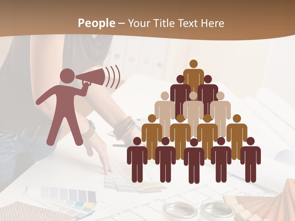 Interior Designer Woman Decorating PowerPoint Template