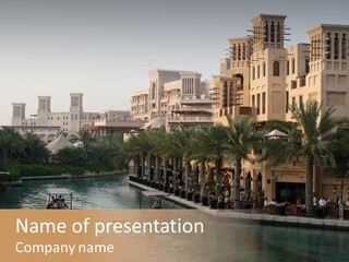 Arab Luxury Waterfront PowerPoint Template