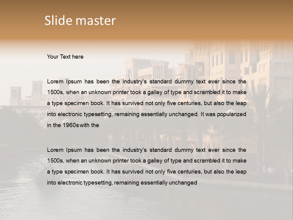 Arab Luxury Waterfront PowerPoint Template