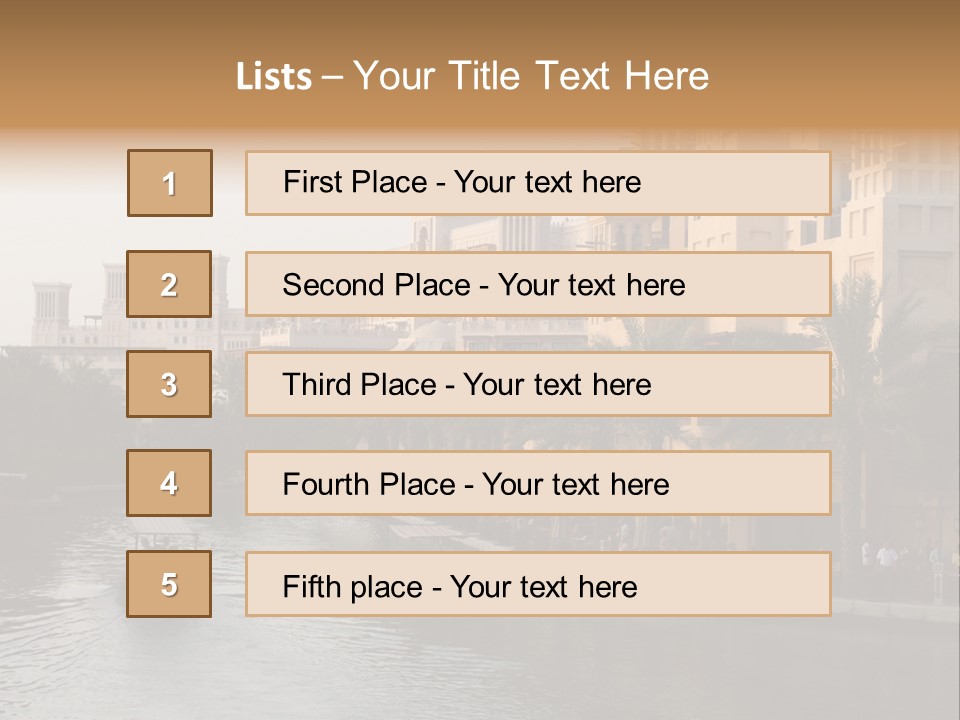 Arab Luxury Waterfront PowerPoint Template