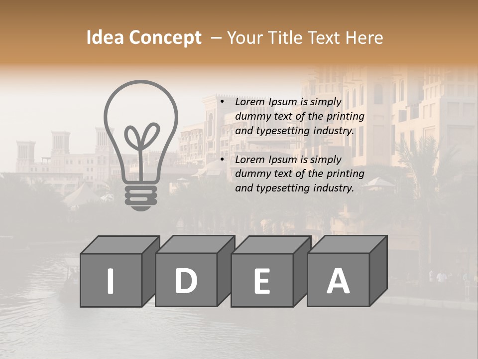 Arab Luxury Waterfront PowerPoint Template