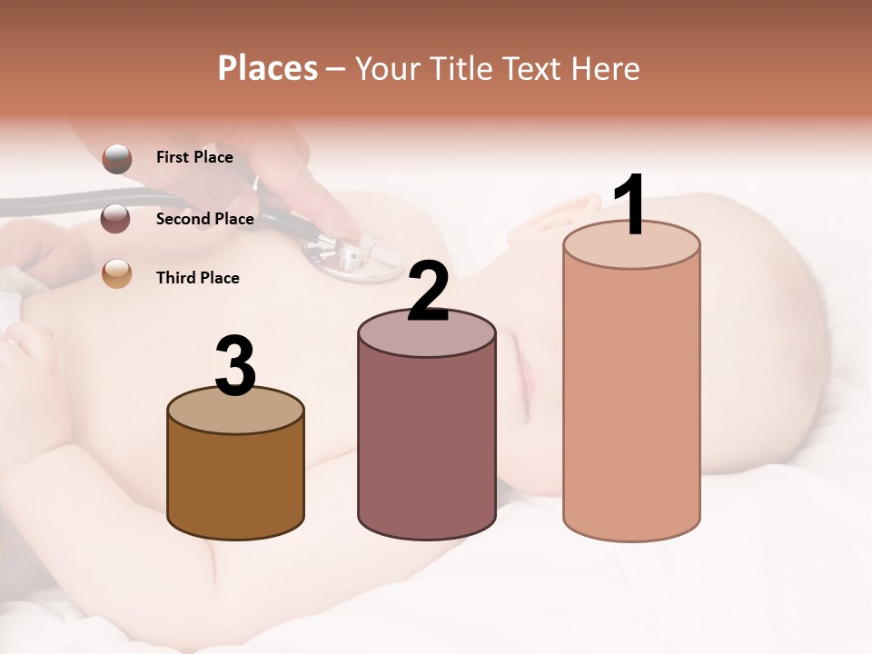 A Baby Being Examined By A Doctor With A Stethoscope PowerPoint Template