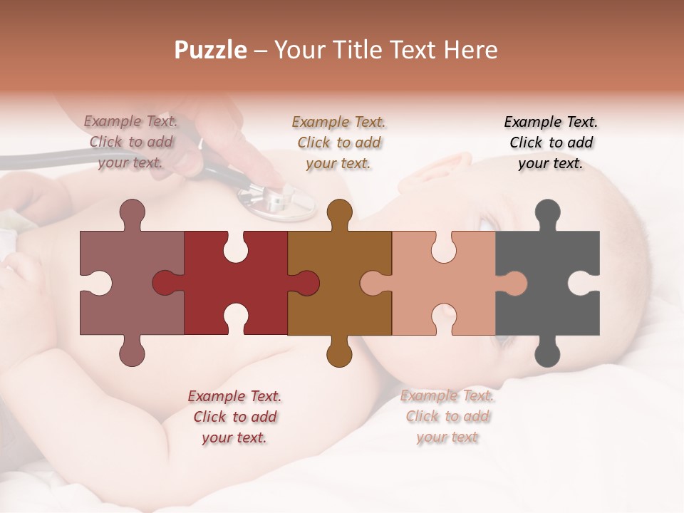 A Baby Being Examined By A Doctor With A Stethoscope PowerPoint Template