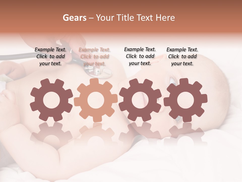 A Baby Being Examined By A Doctor With A Stethoscope PowerPoint Template