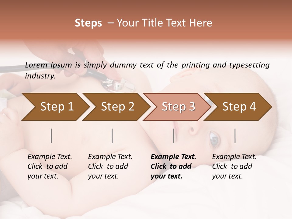 A Baby Being Examined By A Doctor With A Stethoscope PowerPoint Template