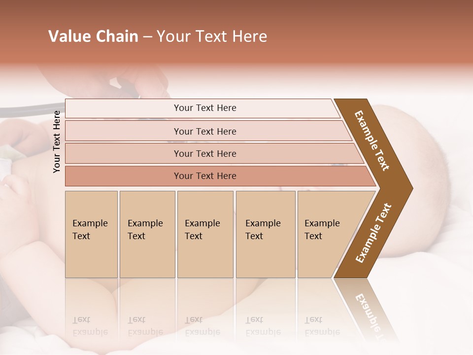 A Baby Being Examined By A Doctor With A Stethoscope PowerPoint Template