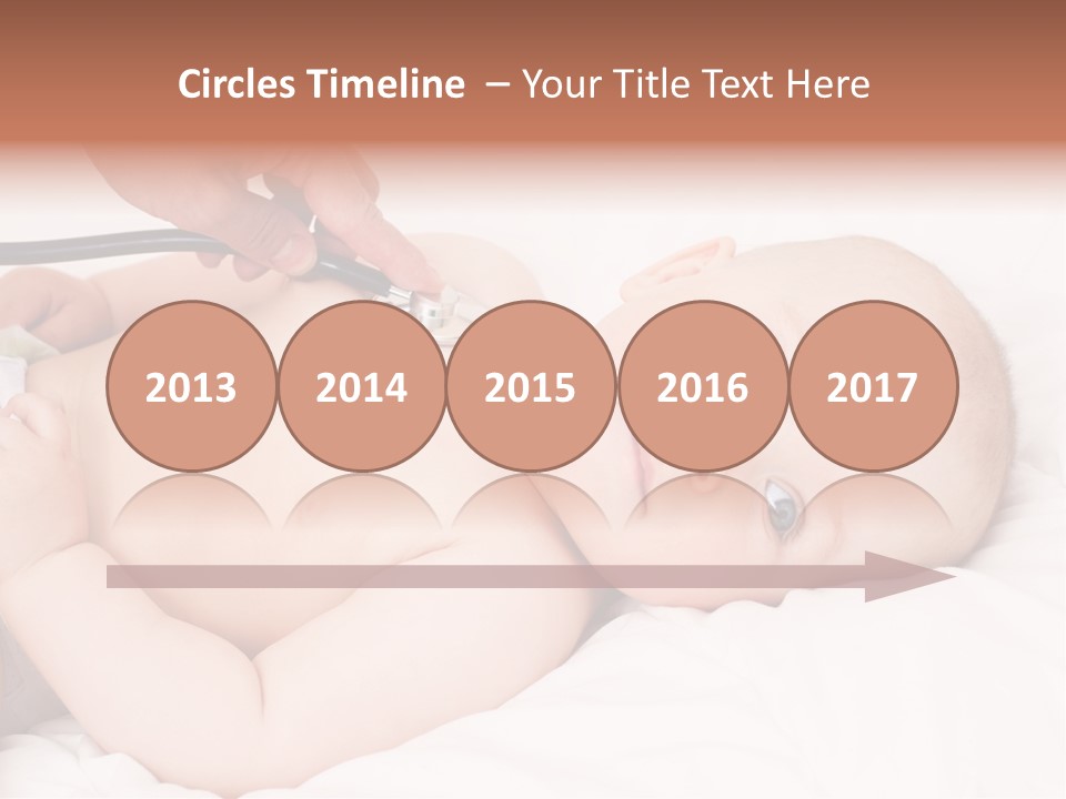 A Baby Being Examined By A Doctor With A Stethoscope PowerPoint Template