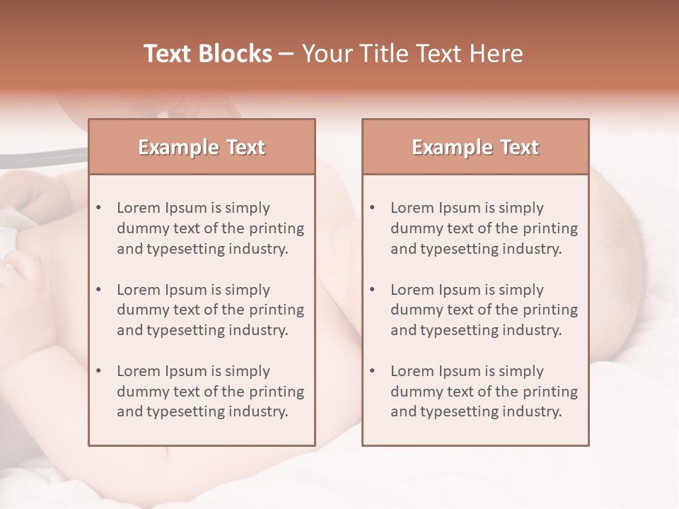 A Baby Being Examined By A Doctor With A Stethoscope PowerPoint Template