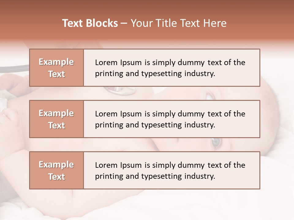 A Baby Being Examined By A Doctor With A Stethoscope PowerPoint Template