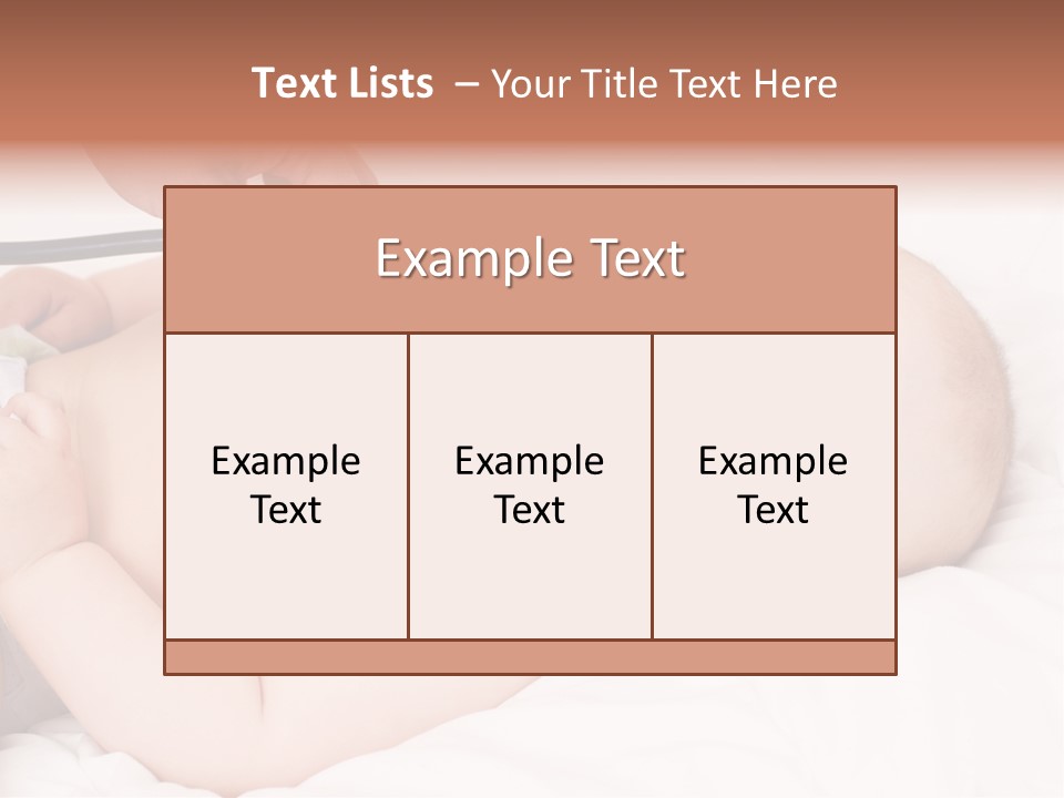 A Baby Being Examined By A Doctor With A Stethoscope PowerPoint Template