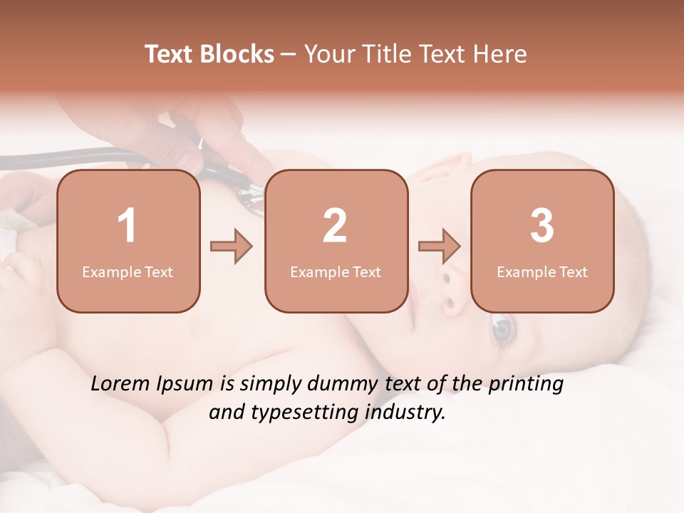 A Baby Being Examined By A Doctor With A Stethoscope PowerPoint Template