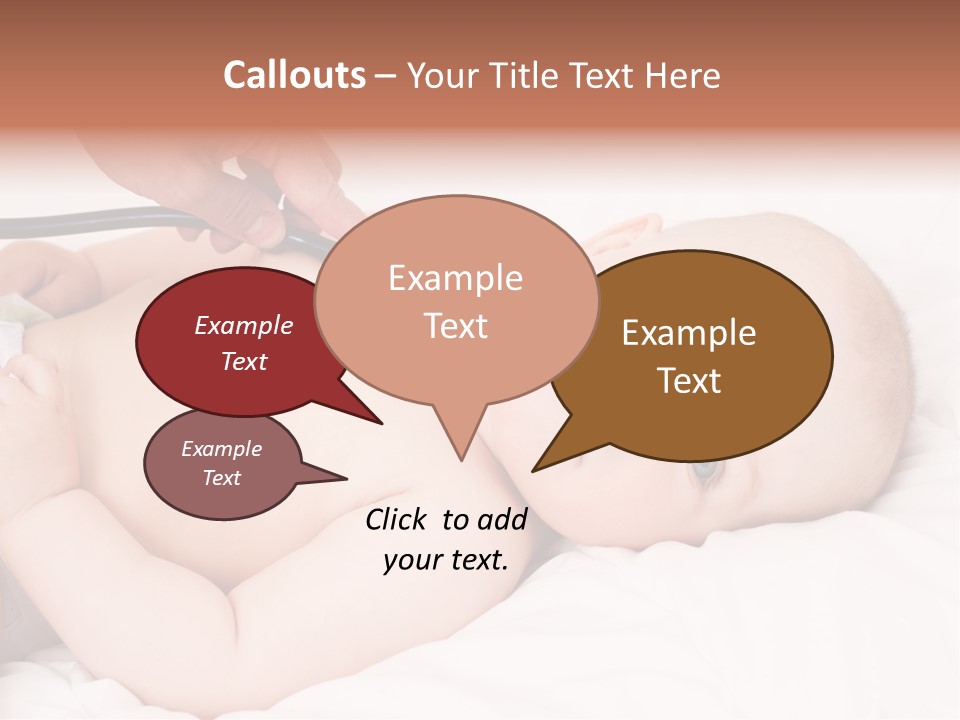 A Baby Being Examined By A Doctor With A Stethoscope PowerPoint Template
