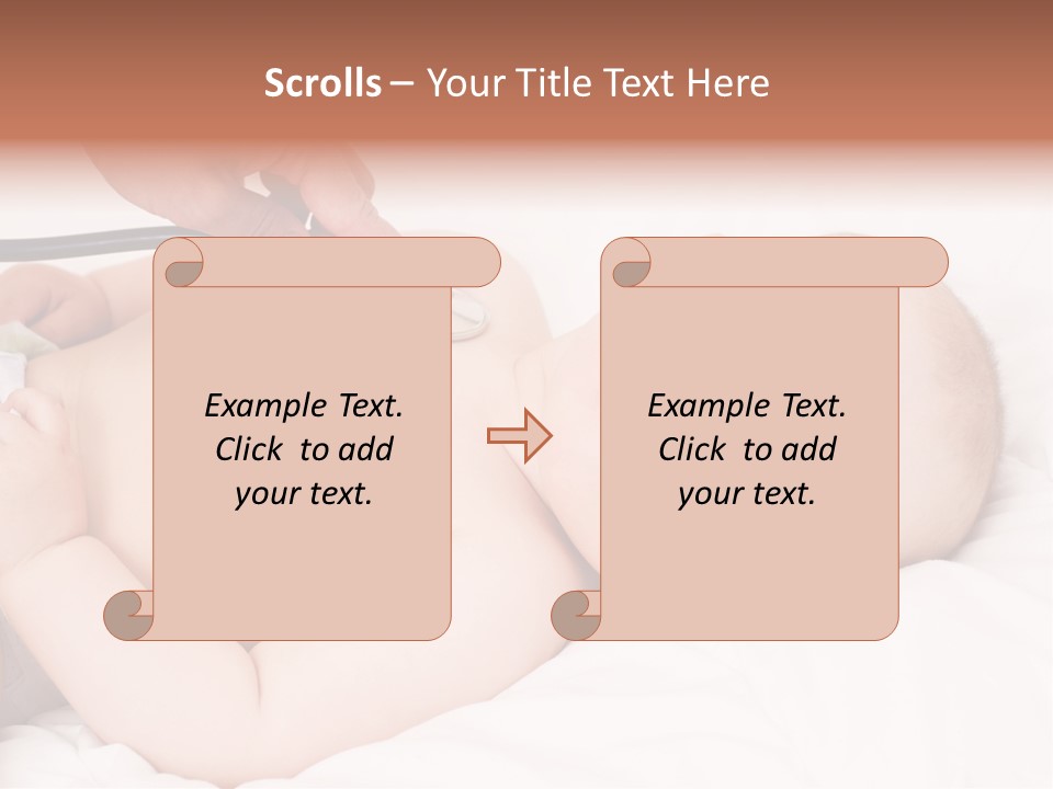 A Baby Being Examined By A Doctor With A Stethoscope PowerPoint Template