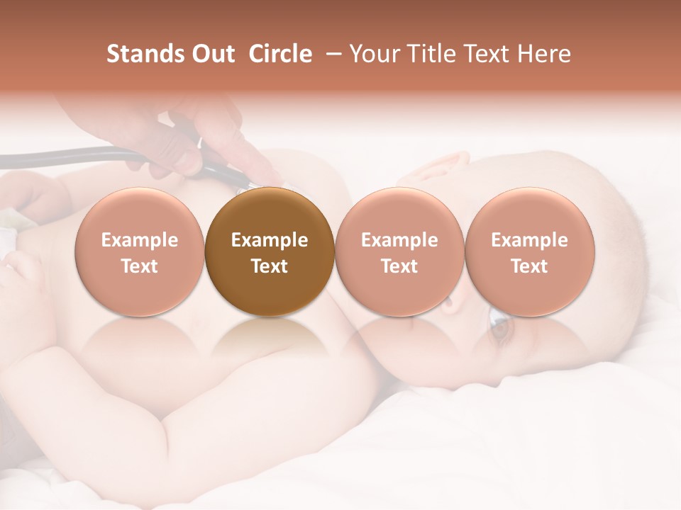 A Baby Being Examined By A Doctor With A Stethoscope PowerPoint Template