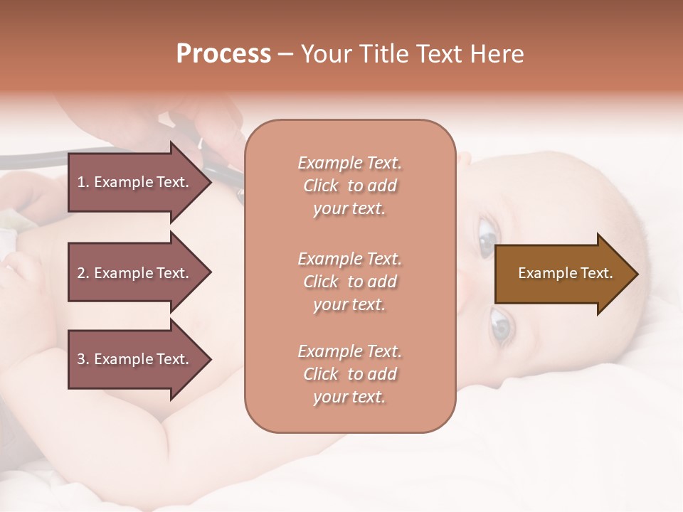 A Baby Being Examined By A Doctor With A Stethoscope PowerPoint Template