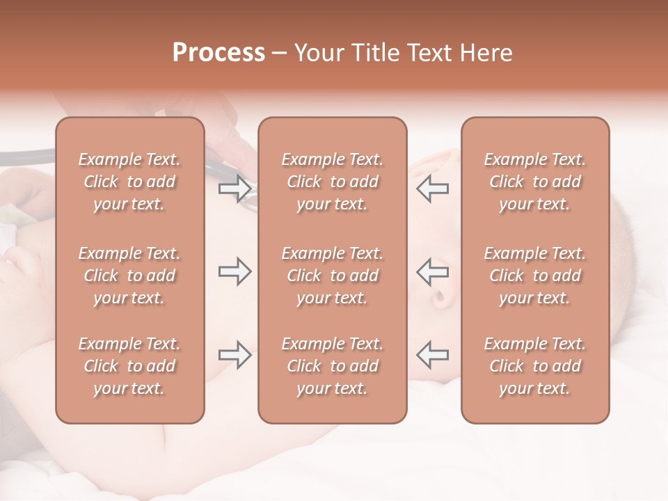 A Baby Being Examined By A Doctor With A Stethoscope PowerPoint Template