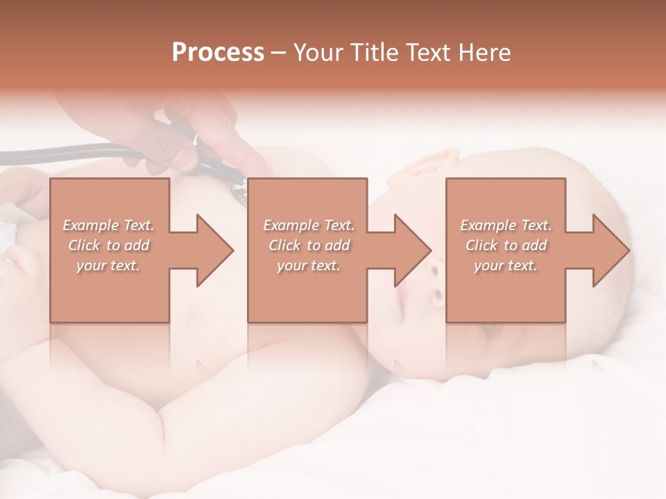 A Baby Being Examined By A Doctor With A Stethoscope PowerPoint Template