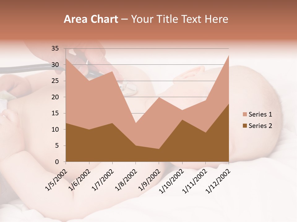 A Baby Being Examined By A Doctor With A Stethoscope PowerPoint Template