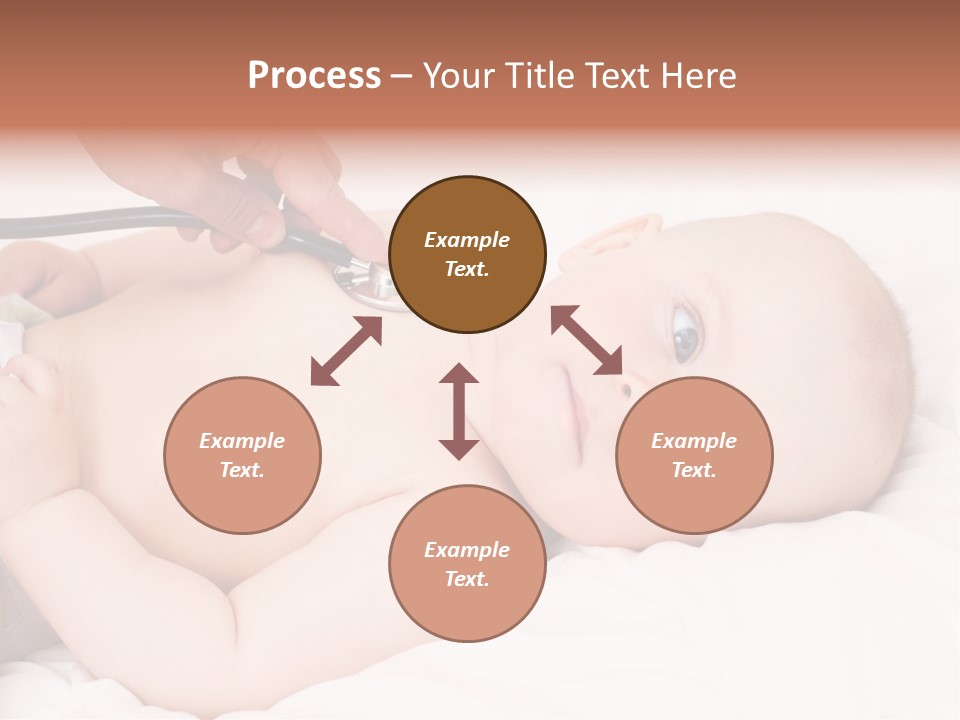 A Baby Being Examined By A Doctor With A Stethoscope PowerPoint Template