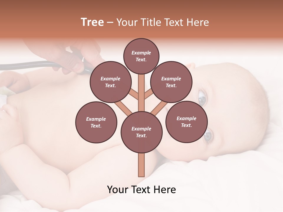 A Baby Being Examined By A Doctor With A Stethoscope PowerPoint Template