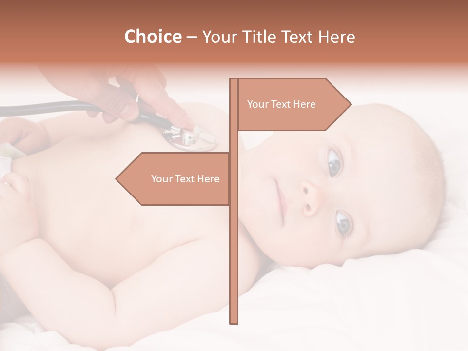 A Baby Being Examined By A Doctor With A Stethoscope PowerPoint Template