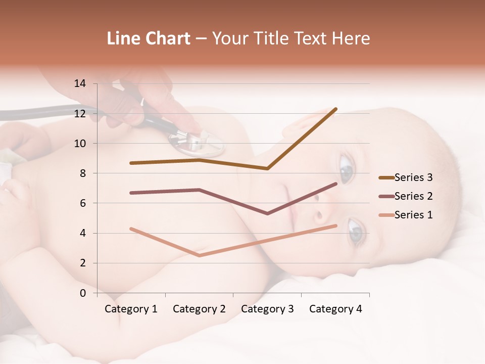 A Baby Being Examined By A Doctor With A Stethoscope PowerPoint Template