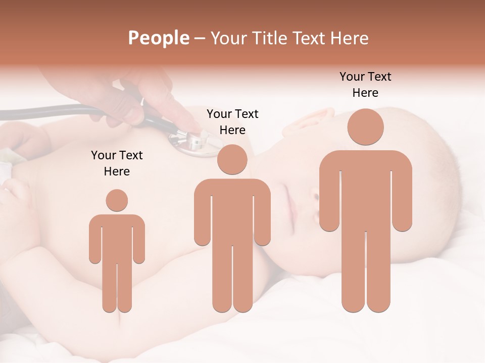 A Baby Being Examined By A Doctor With A Stethoscope PowerPoint Template