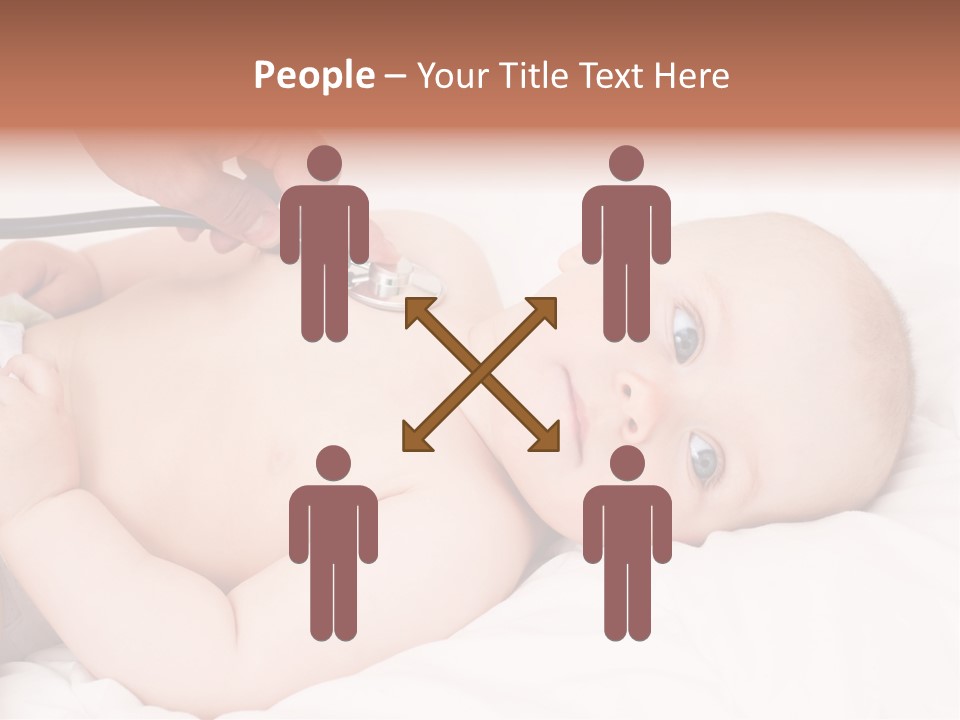 A Baby Being Examined By A Doctor With A Stethoscope PowerPoint Template