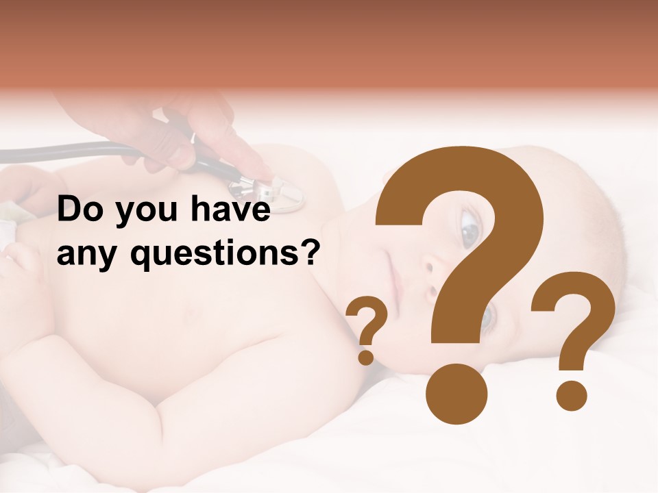 A Baby Being Examined By A Doctor With A Stethoscope PowerPoint Template