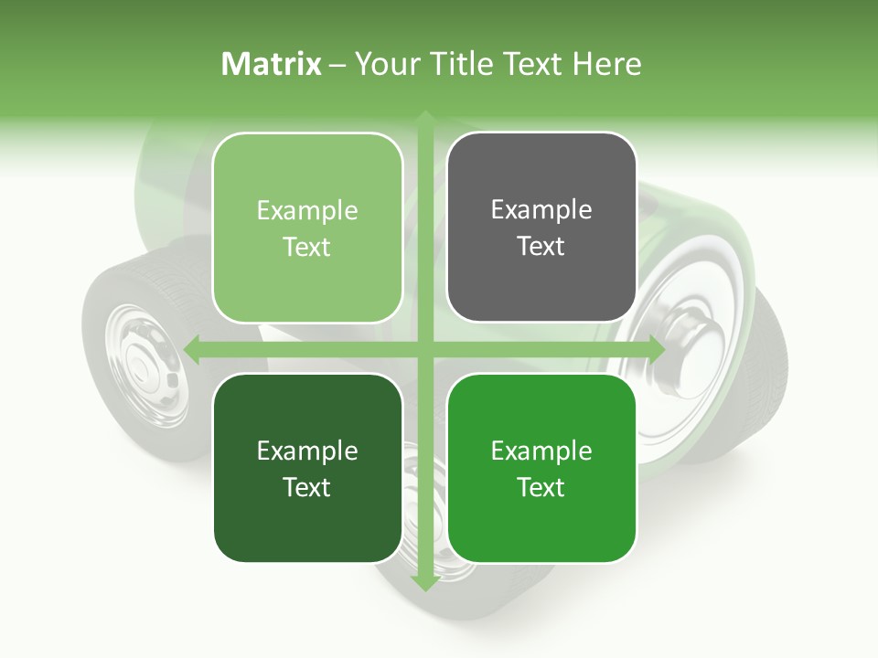 A Green Battery On Wheels With A White Background PowerPoint Template