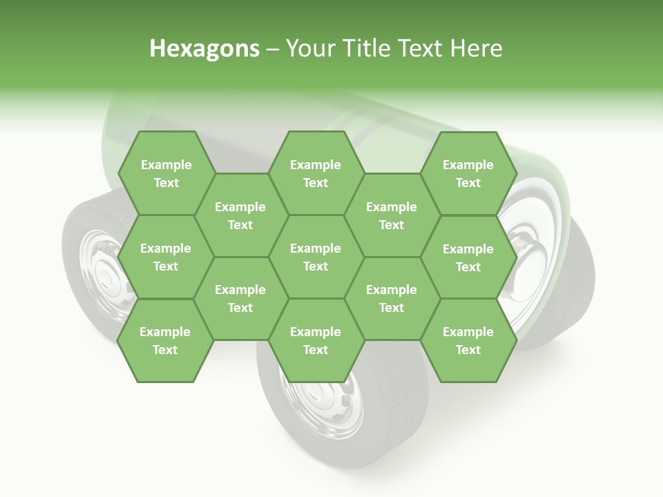A Green Battery On Wheels With A White Background PowerPoint Template