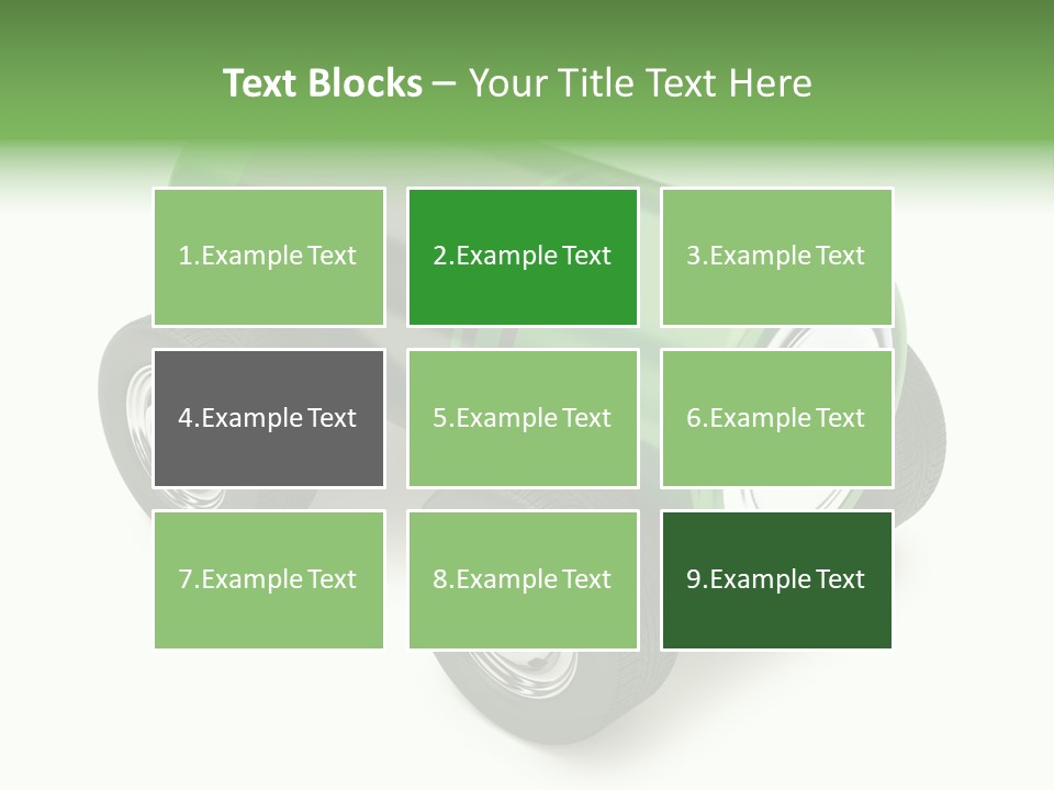 A Green Battery On Wheels With A White Background PowerPoint Template