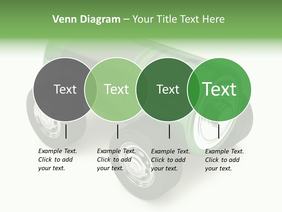 A Green Battery On Wheels With A White Background PowerPoint Template
