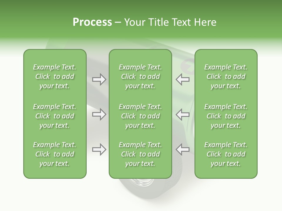 A Green Battery On Wheels With A White Background PowerPoint Template