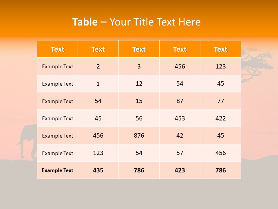 A Group Of Elephants Standing Under A Tree At Sunset PowerPoint Template