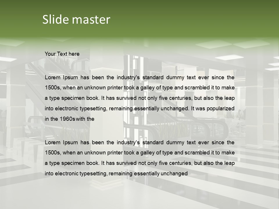 Display Window Escalator PowerPoint Template