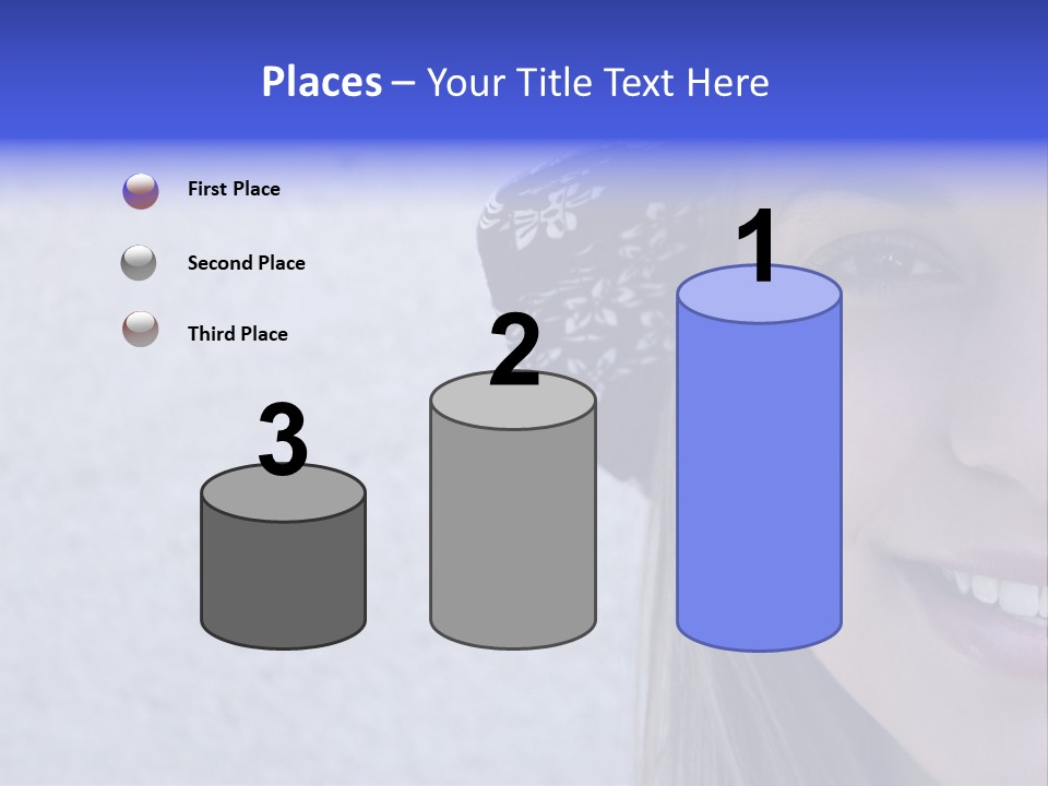 A Young Girl Wearing A Blue And White Hat PowerPoint Template