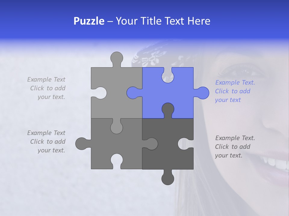 A Young Girl Wearing A Blue And White Hat PowerPoint Template