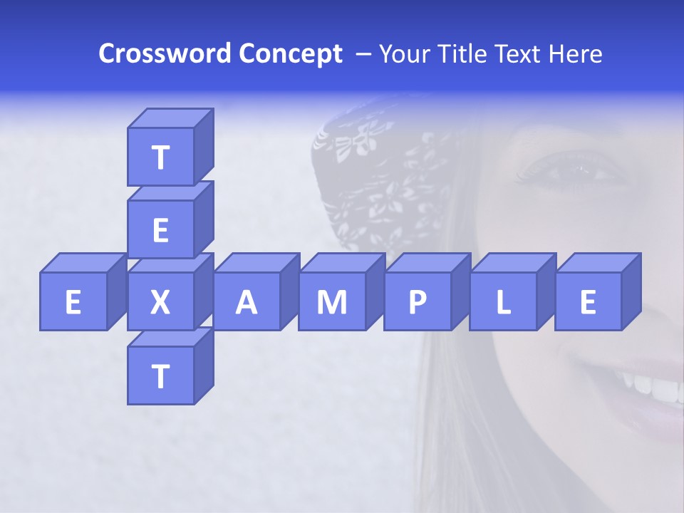 A Young Girl Wearing A Blue And White Hat PowerPoint Template