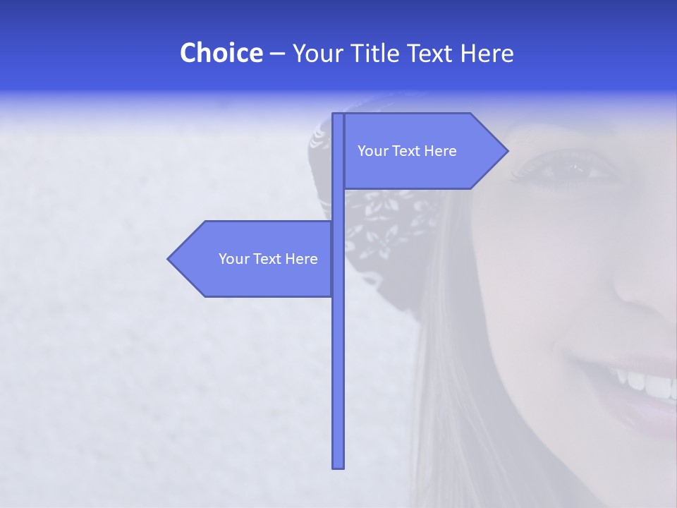 A Young Girl Wearing A Blue And White Hat PowerPoint Template