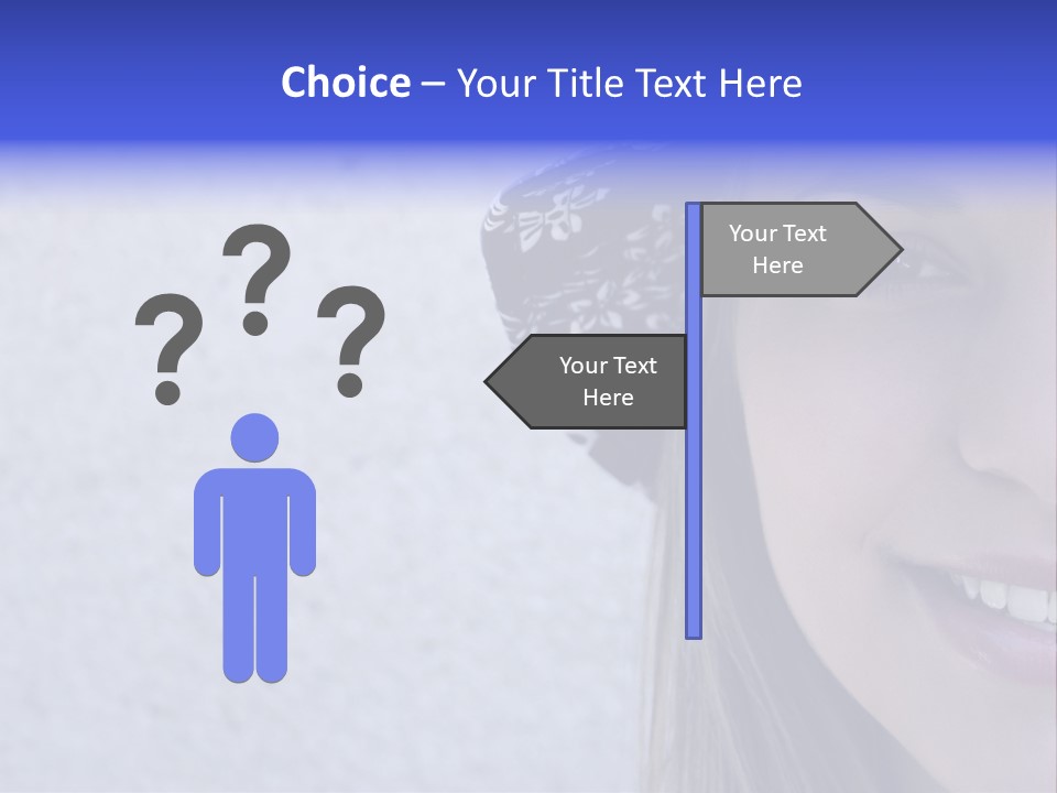 A Young Girl Wearing A Blue And White Hat PowerPoint Template